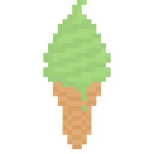 ソフトクリームのドット絵イラスト フリー素材