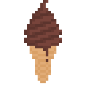 ソフトクリームのドット絵イラスト フリー素材