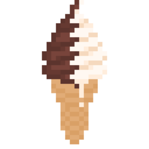 ソフトクリームのドット絵イラスト フリー素材