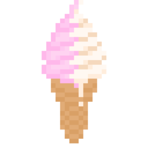 ソフトクリームのドット絵イラスト フリー素材