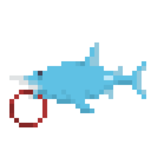 サメ釣りのドット絵イラスト フリー素材