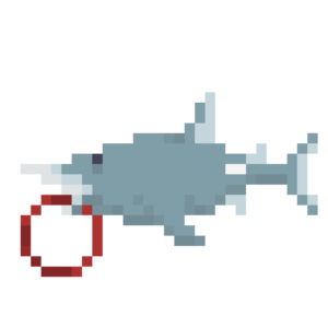 サメ釣りのドット絵イラスト フリー素材