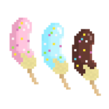 チョコバナナのドット絵イラスト フリー素材