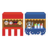 祭りの出店・屋台のドット絵イラスト フリー素材