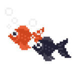 金魚のドット絵イラスト フリー素材