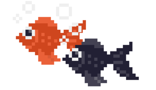 金魚のドット絵イラスト フリー素材