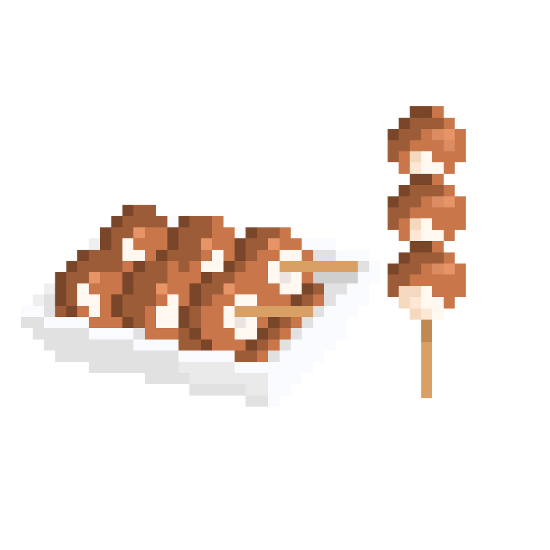 みたらし団子のドット絵イラスト フリー素材 | シンプルなフリー