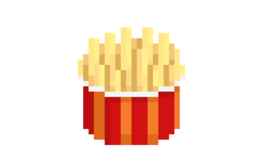 ポテトフライのドット絵イラスト フリー素材