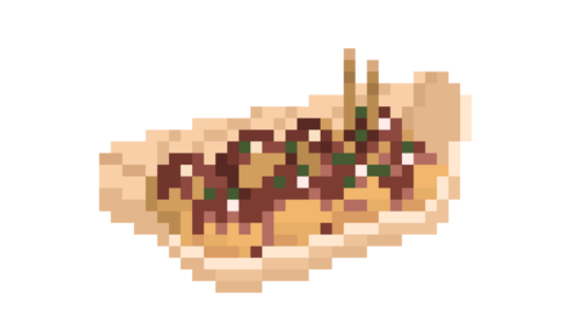 たこ焼きのドット絵イラスト フリー素材