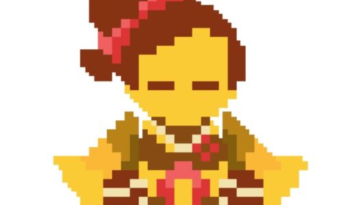 原神「千織(ちおり)の元素スキルたもと」のドット絵イラスト フリー素材